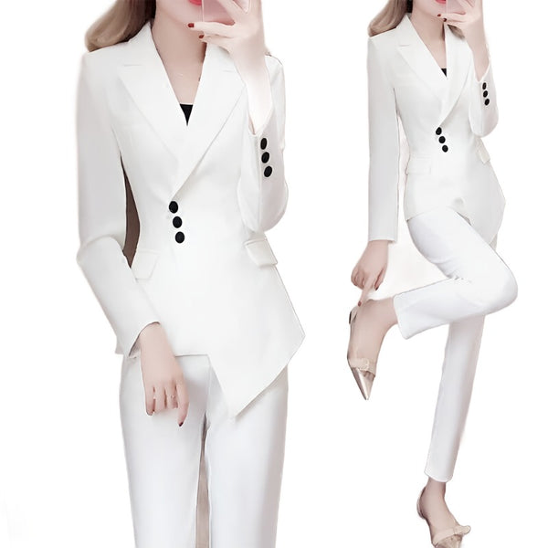 Aayat Mart Female Suits Women white Slim Pant Suits